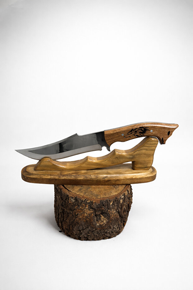 PREMİUM İŞLEMELİ KURT BAŞLI AV BIÇAĞI 2 - 2