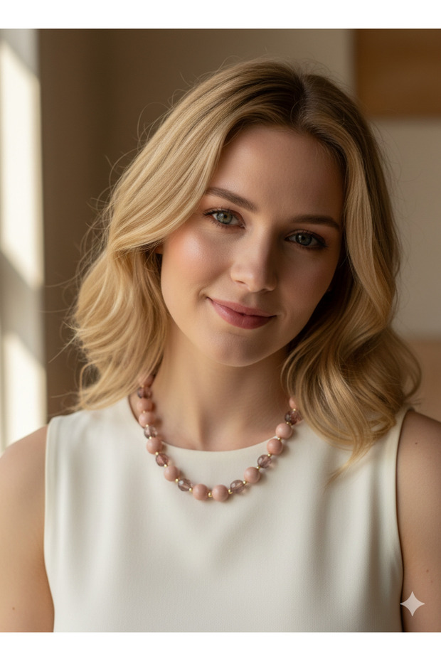 A Quality Big Beaded Acrylic Design Women Necklace