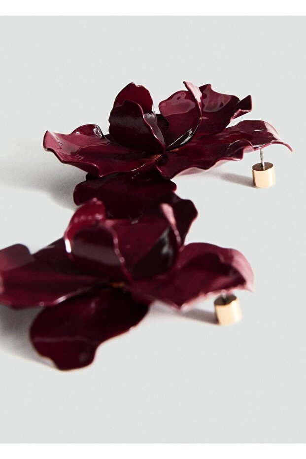 Çiçek tasarımlı küpe - 1