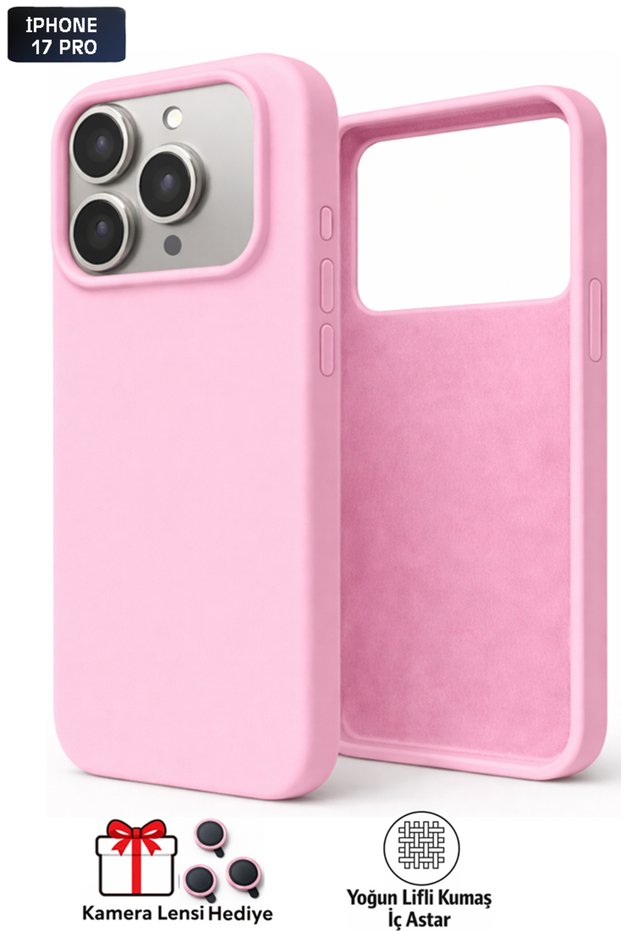iPhone 17 Pro Compatible Case with Velvet Camera Lens Gift, Silicone Erasable Cover Tb-10