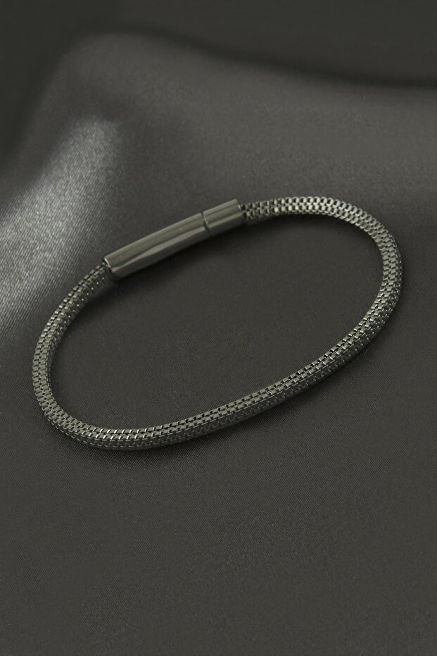 Square Cobra Chain Luxury Steel Bracelet - Black