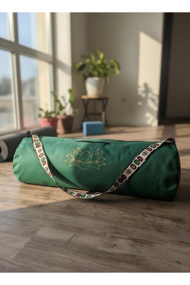 Waterproof Lotus Printed Mat Carrying Bag Yogafitness Training Bag 2 Mats Collectiontire