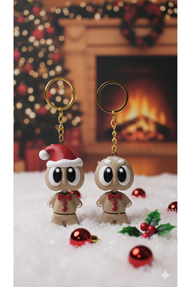 Christmas Themed Cute Cookie Keychain 🎄