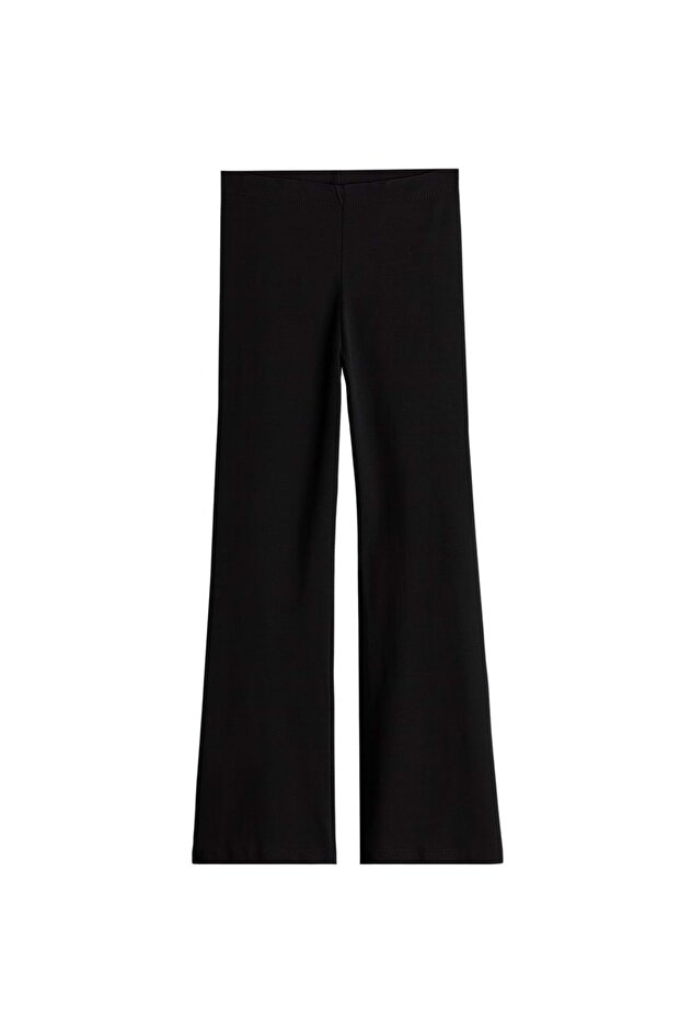 Girl's Flared Black Color Tights