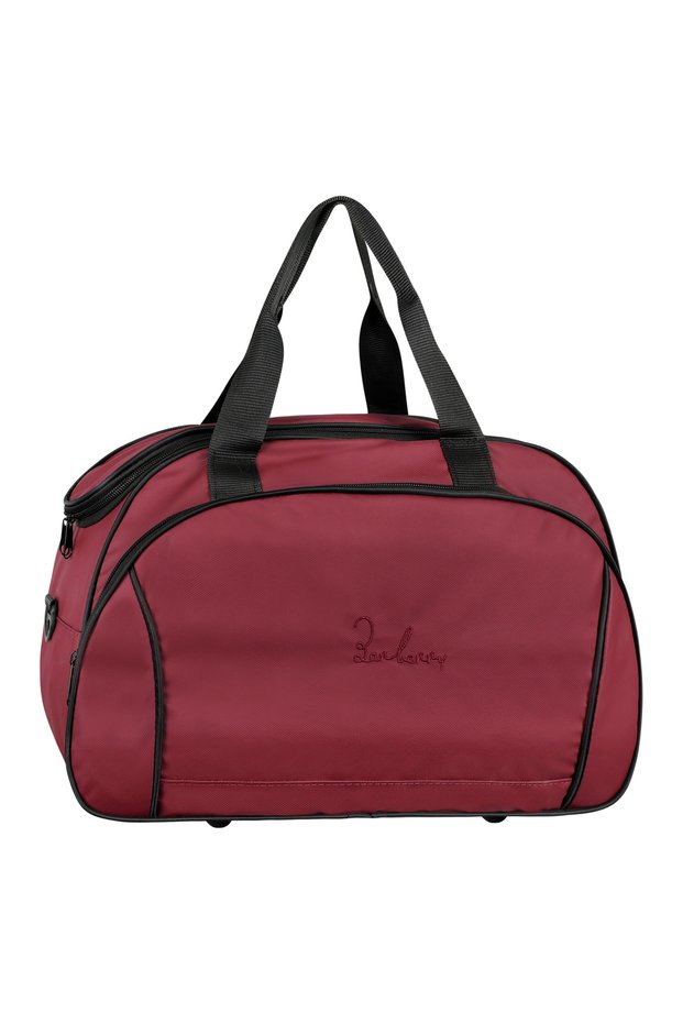 Modern Fabric Fully Lined Foam Travel and Sports Bag, Portable in Hand and on Shoulder, Burgundy