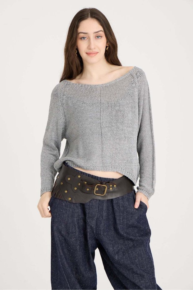 Saddlewood Bitter Brown Handmade Tasseled Leather Belt – Women's Waist Belt, Daily Use