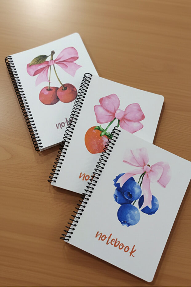 A5 Spiral 3-Pack Unlined Notebook Set - 14.8 X 21 cm 40 Sheets Notebook Fruit Series