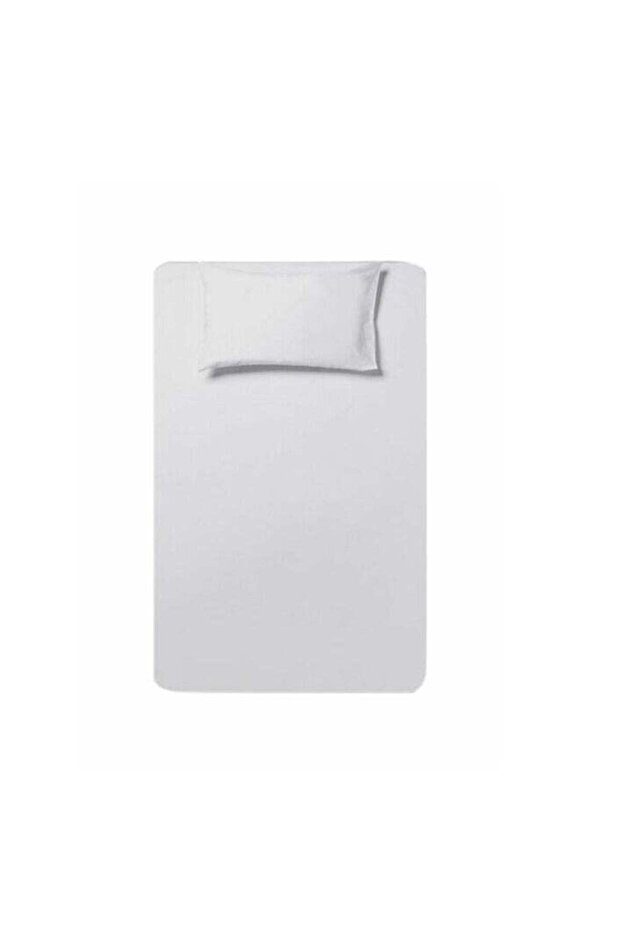 2-Piece Solid White Bedsheet Set Cotton Single Size 180 TC