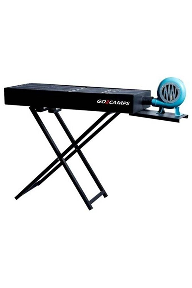 Barbeque Grill with Fan-BBQ Grill X Shape-Stand Grill with Blower Hand fan 90 CM LARGE BLAC