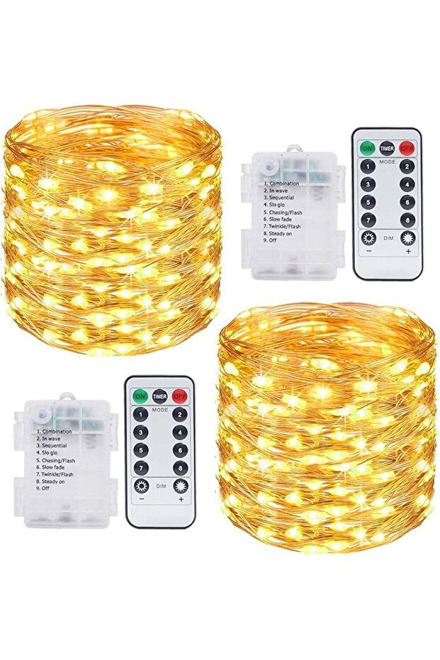2 Pack 20M 200 LED Fairy Lights