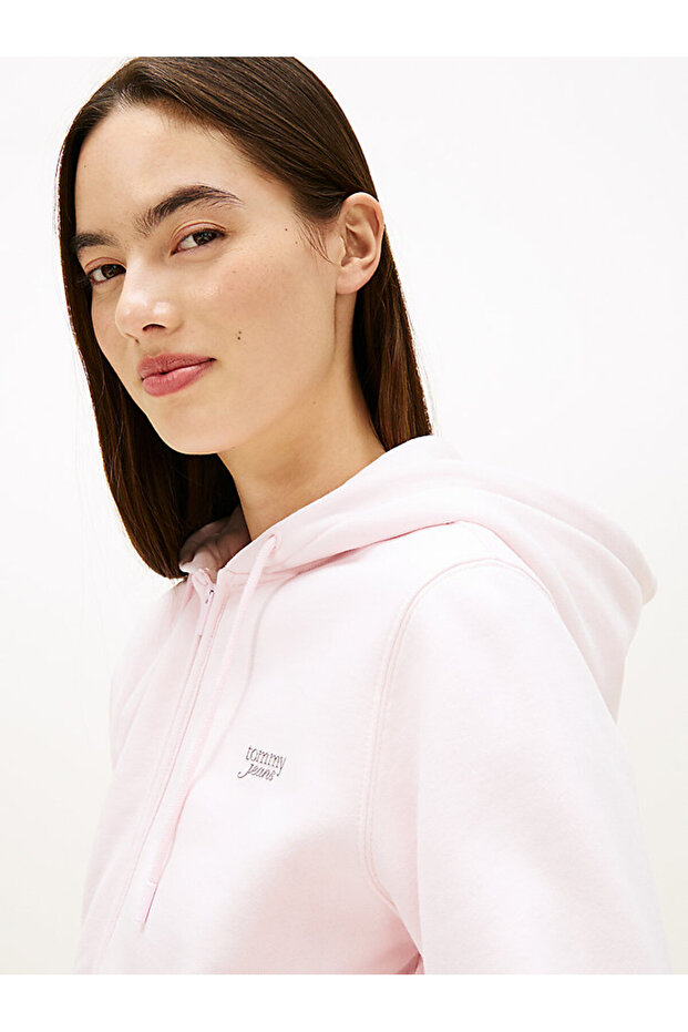 Kadın TJW Regular Silver Script Fermuarlı Sweatshirt - 2