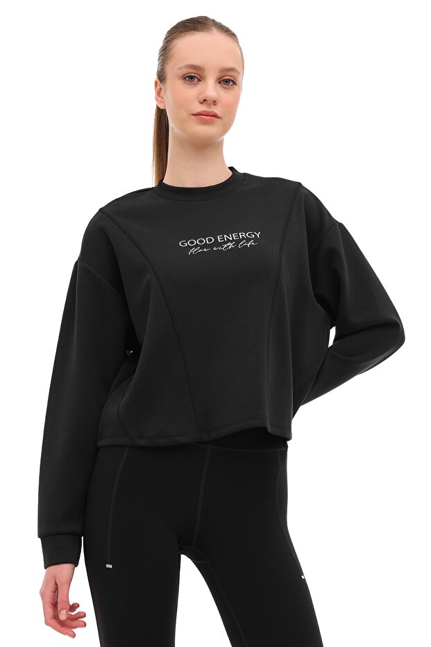 Wl 16Aber Yog2-8 5Pr Black Women's Sweatshirt