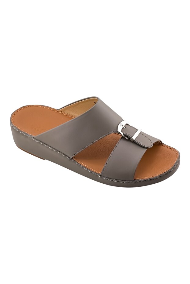 A E T Arabic Sandals For Men, Outdoor Mens Slippers, Open Toe, Genuine Softy Leather with Buckle