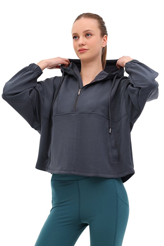 Gorzo Kadın Gri Sweatshirt - 1