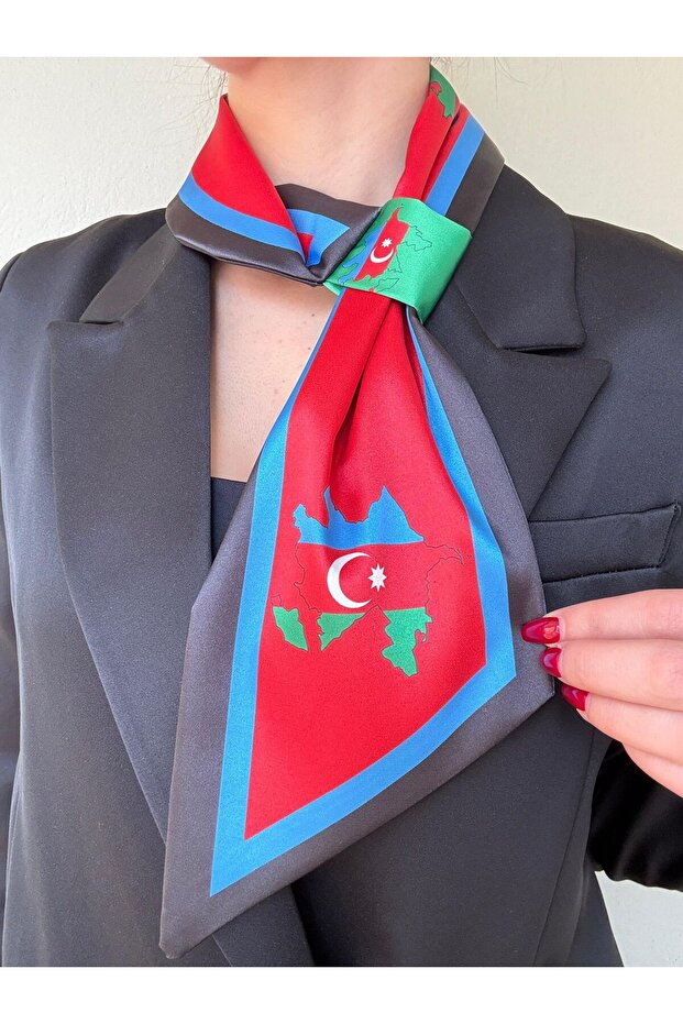Eșarfă cravată cu steagul Azerbaidjanului - 2