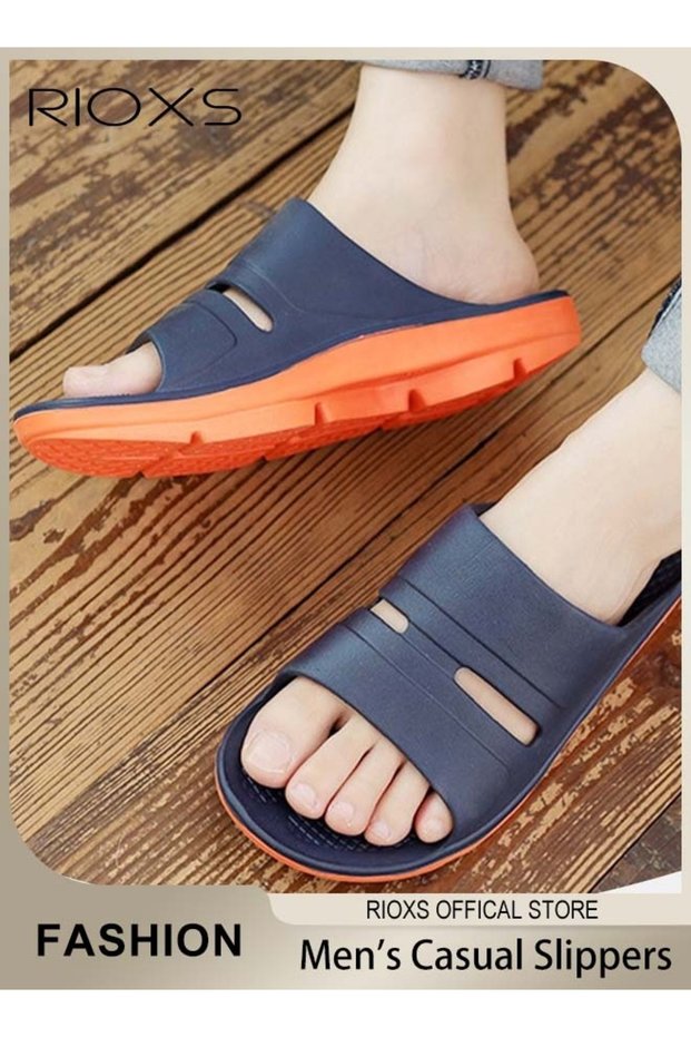 Men's Slide Sandals, Casual Thick Cushion Open Toe Sport Slides Slippers, Lightweight Soft Soled Sli