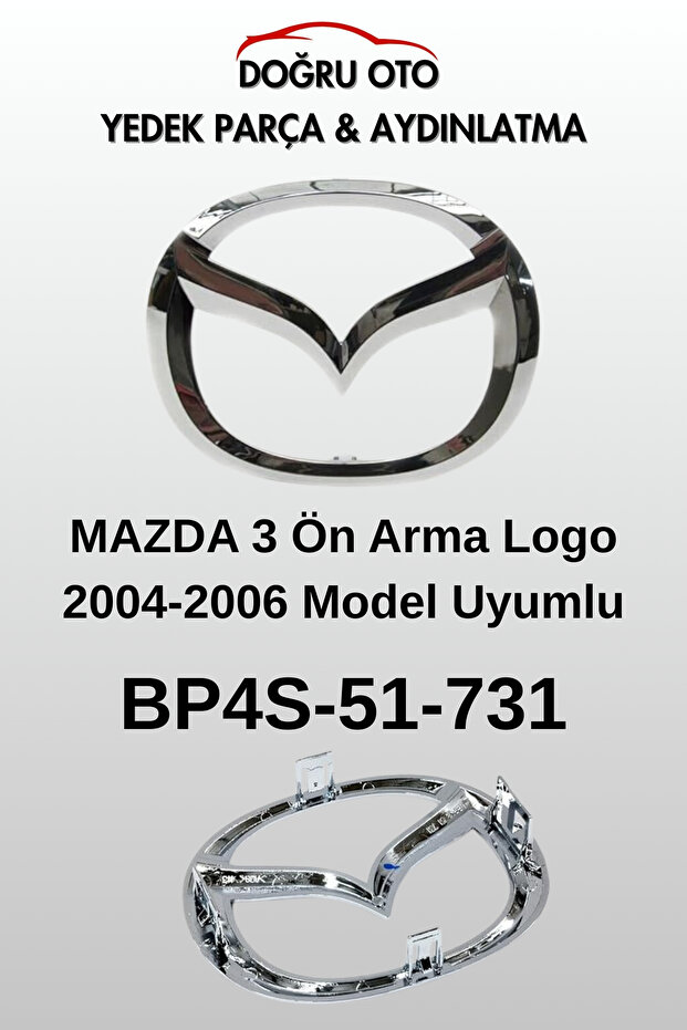 Mazda 3 Front Emblem Logo 2004-2005-2006 Compatible Bp4S-51-731