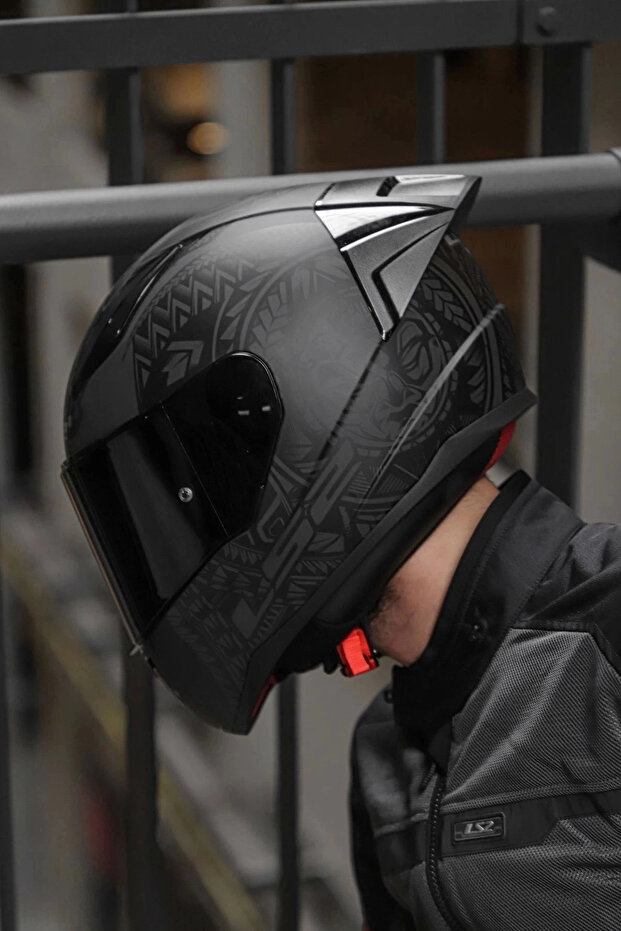 Rapıd 2 Race Takaroa Mat Siyah Kask (1 Renkli + 1 Şeffaf Vizörlü) - 6