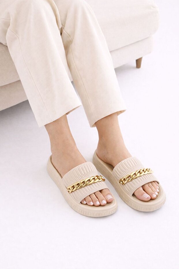 Women's Chain-Adorned Stylish, Comfortable, Casual Slippers Flexible Anatomical Structure Useful