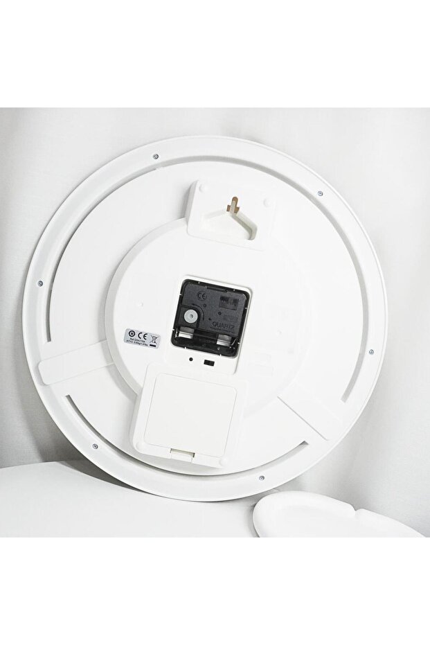 ساعة حائط تناظرية زخرفية QXA776K مع حافظة بلاستيكية ومستشعر إضاءة تلقائي - 5