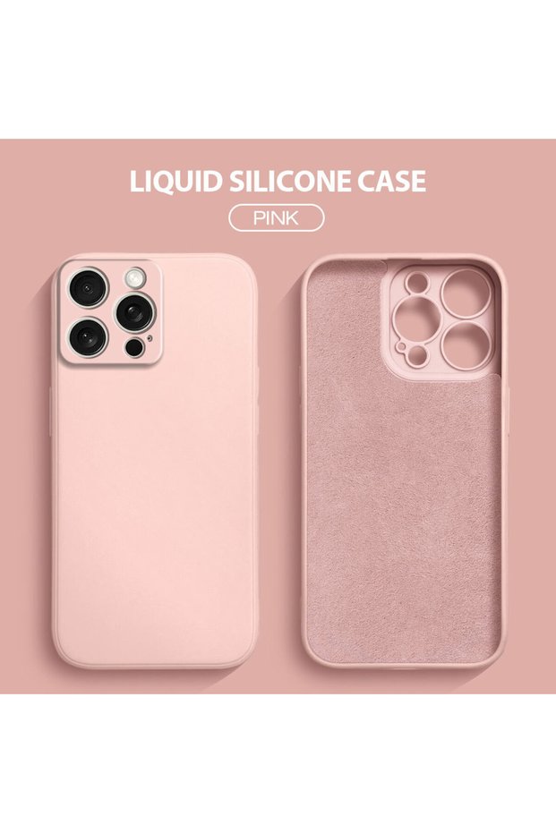 iPhone 15 Pro Max Compatible Velvet Inside Camera Raised Silicone Phone Case