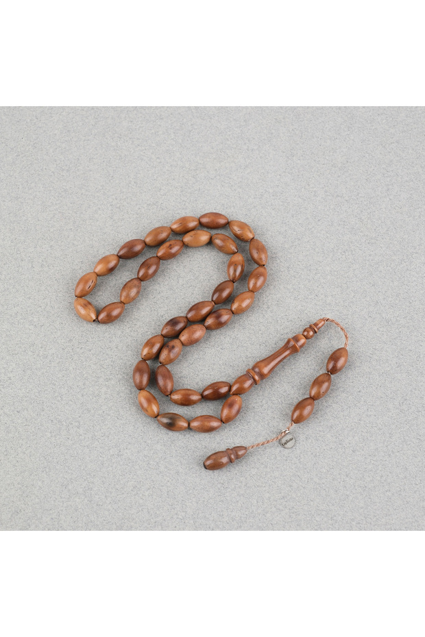 Kuka Original Natural Signed Carved Wrist-Length Barley Cut 6.5X11Mm Prayer Beads