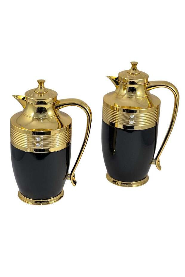 Home Maker Flask 0.75L / 1L 2-Piece Set - Stainless Steel Black