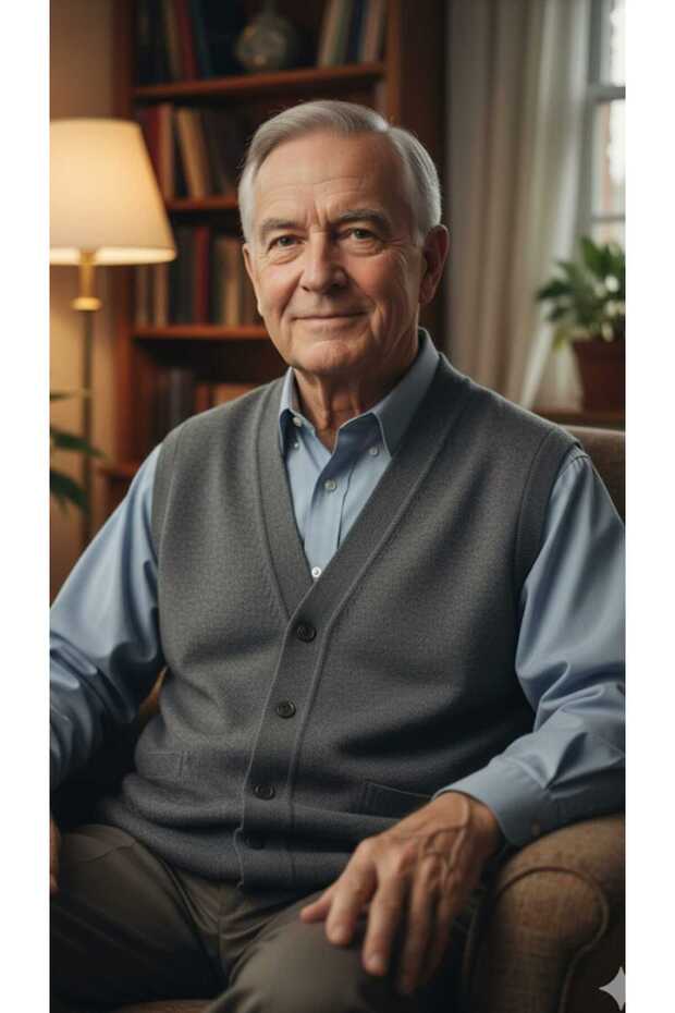 سترة تريكو رقيقة من الصوف مع جيوب بأزرار - 1