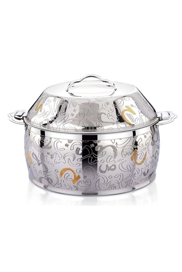Homemaker Hotpot 5000ml Capacity - Unique Locking Lid - High Quality Stainless Steel - Floral Design