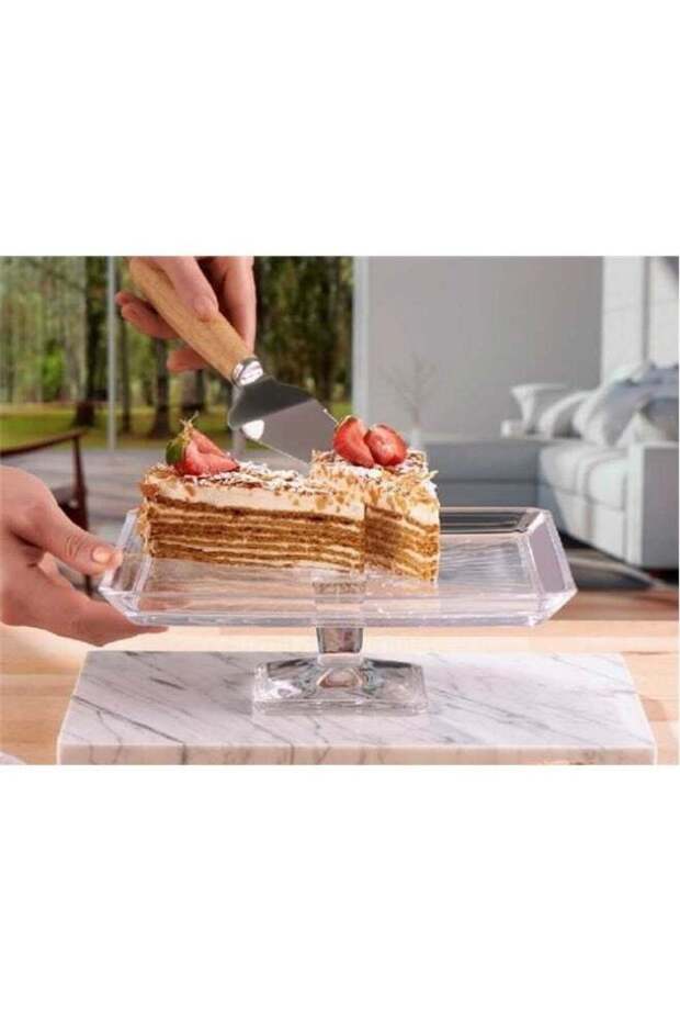 Pasabahce Madlen Crystallin Footed Service Plate 81×240mm – Serving Plate