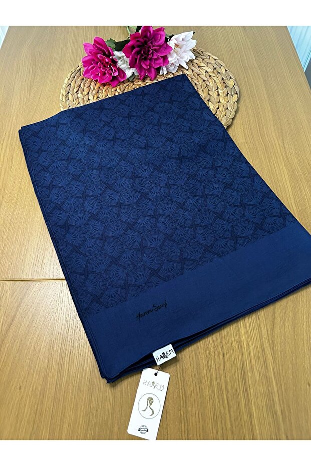 Gold Sahra Shawl Navy Blue