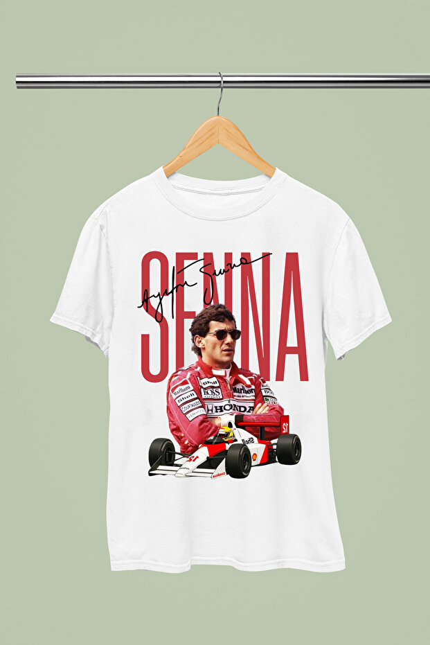 Ayrton Senna Printed Cotton Short Sleeve Regular Fit F1 T-Shirt