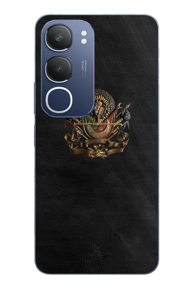 جراب سيليكون مطبوع متوافق مع هاتف Vivo Y19s مع تفاصيل التوجراس العثماني