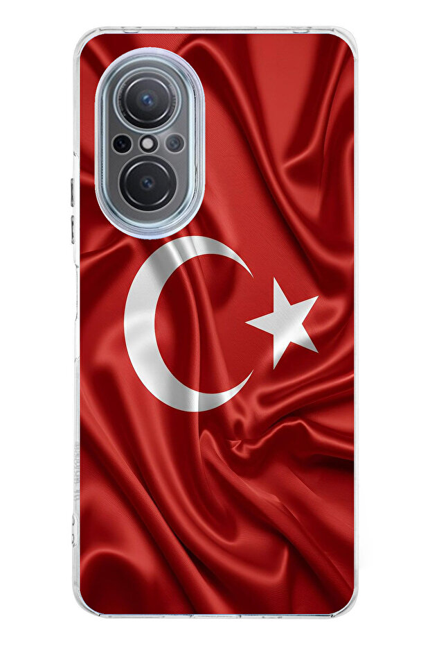 حافظة سيليكون متوافقة مع هاتف Huawei Nova 9 Se بعلم تركيا مطبوع - 1