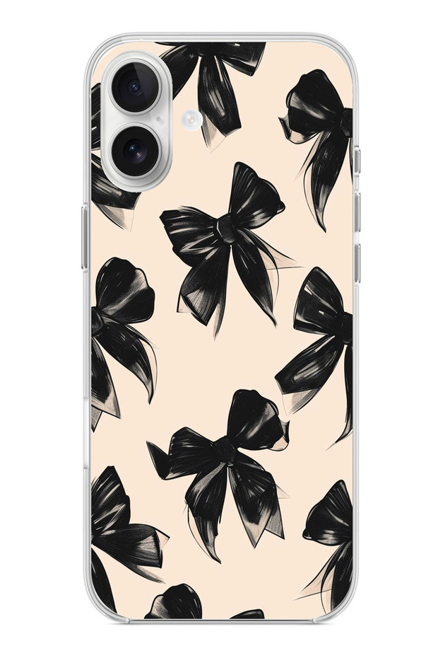 حافظة سيليكون متوافقة مع هاتف iPhone 16 PLUS باللون الأسود مطبوع - 1