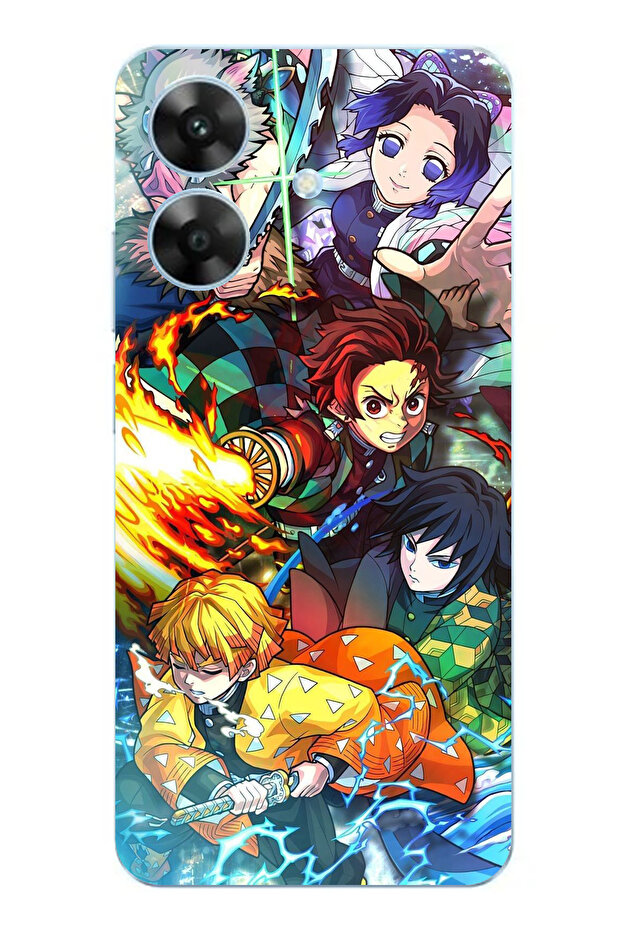 حافظة سيليكون متوافقة مع هاتف Realme Note 60 Demon Slayer: Demon Hunters B مطبوع - 1