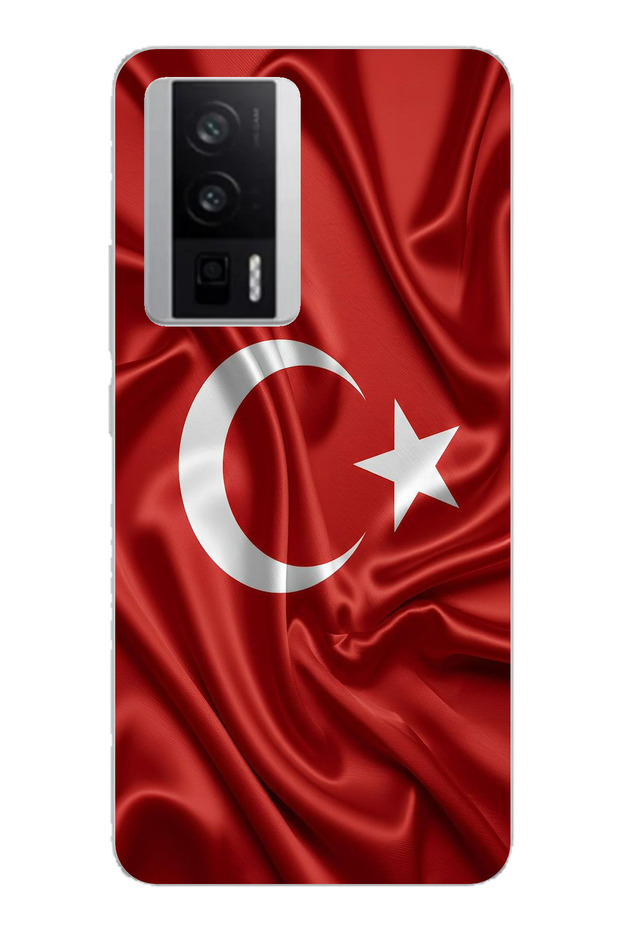 حافظة سيليكون متوافقة مع علم تركيا مطبوع لهاتف POCO F5 PRO - 1