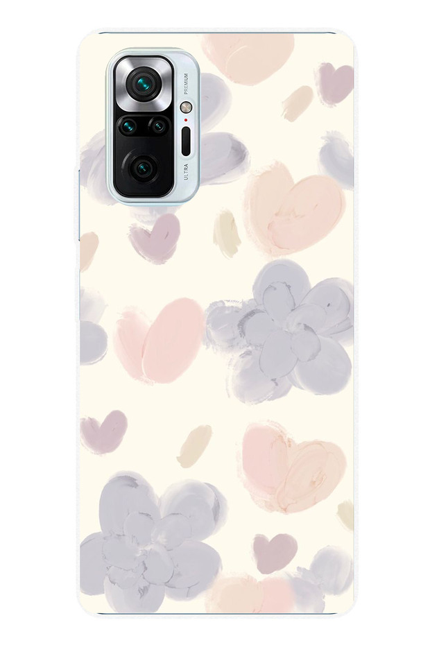 حافظة سيليكون متوافقة مع هاتف Redmi Note 10 PRO من Paint Garden Flower and Heart مطبوع