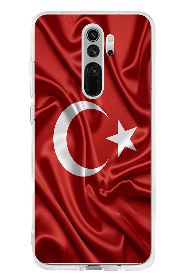 حافظة سيليكون متوافقة مع هاتف Redmi Note 8 بعلم تركيا مطبوع - 1