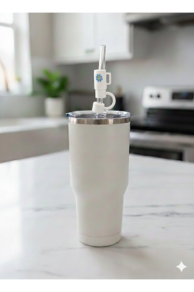 Silicone Straw Stopper Cap Dustproof Cover Shaped Straw Head for Stnly Quencher Thermos