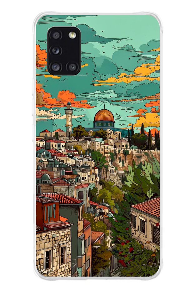 Samsung Galaxy A31 Compatible Free Palestine and Dome of the Rock Printed Silicone Case