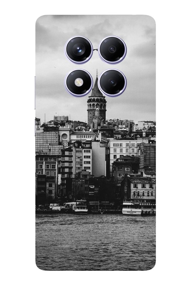 Redmi Note 14 Pro Plus Compatible Printed Silicone Case with Galata Tower and Sea View