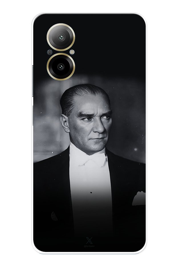 Realme 12 Lite Compatible Elegance and Nobility: Printed Silicone Case with Ataturk Smoking
