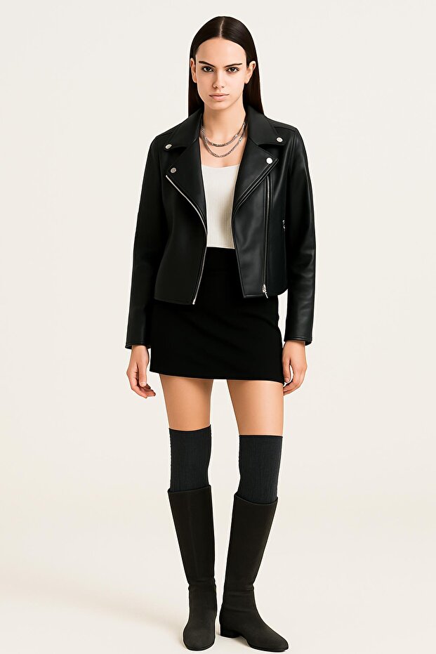 2 Çift Basic Lastikli Kalın Pamuk Karışımlı Diz Üstü Çorap - 3