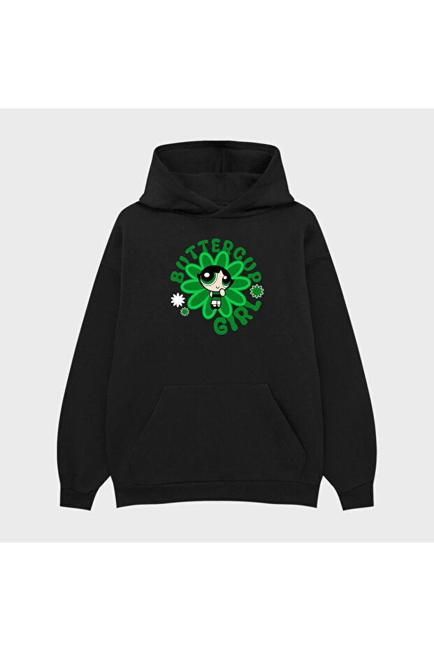 Unisex Butter Girl Printed 3 Thread Ş Fleece-Lined Hoodie Sweatshirt