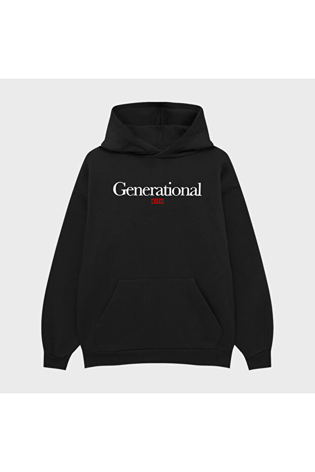 Unisex Kith Generational Printed 3 Thread Sh Fleece-Lined Hoodie Sweatshirt