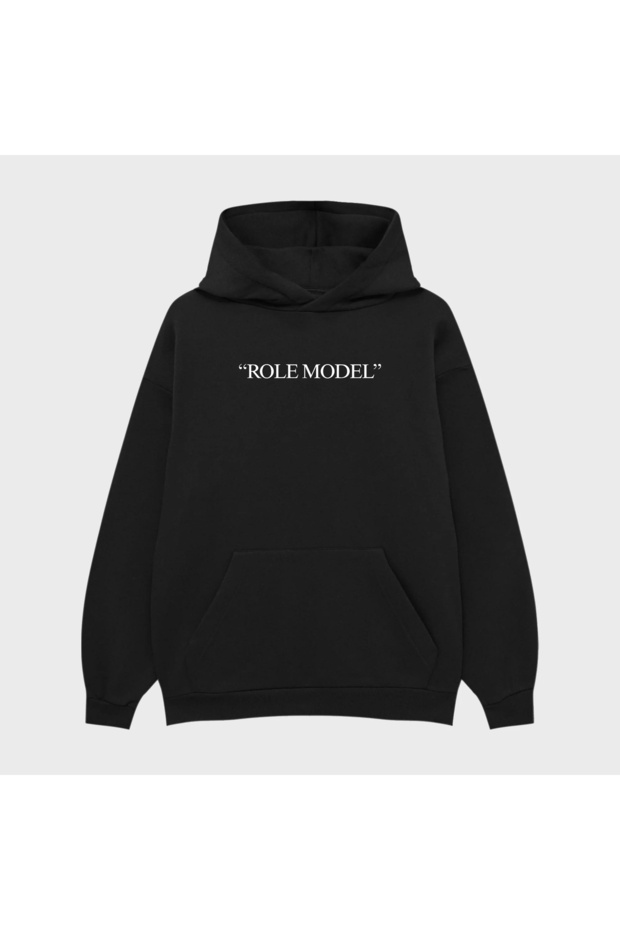 Unisex Role Model Printed 3 Thread Ş Fleece-Lined Hoodie Sweatshirt