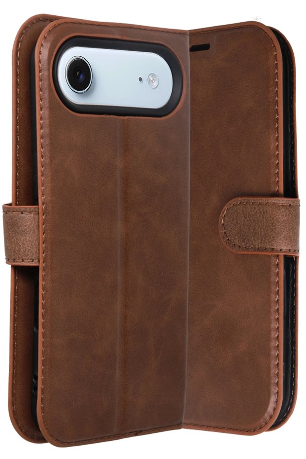 iPhone 17 Air Compatible Camera Protected Leather Case with Stand and Card Holder