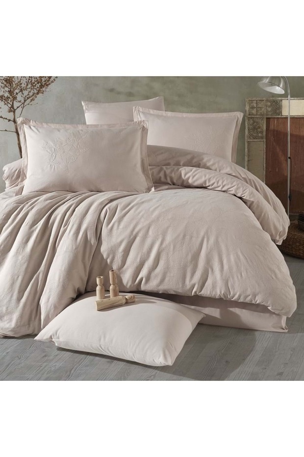 Double Duvet Cover Set Jacquard Ranforce Marlet Stone Color