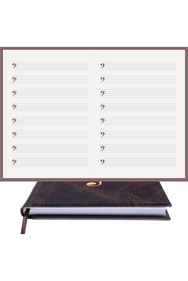Music Notepad (Clefs in F) 100% Handmade, Hand-Sewn, 2026 Special Collection – Artistic Binding –A/5
